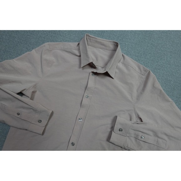 Vuori Bridge Button Up Shirt Mens Small Pink Long Sleeve Button Up Performance - Picture 1 of 11
